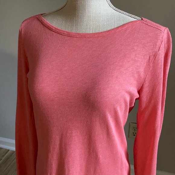 J. Crew Boatneck Long Sleeve Top Pink - Picture 2 of 7